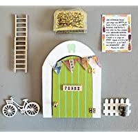 Puerta Ratoncito Perez que SE ABRE!! de madera (TALLER ARTESANAL) con accesorios x verde x